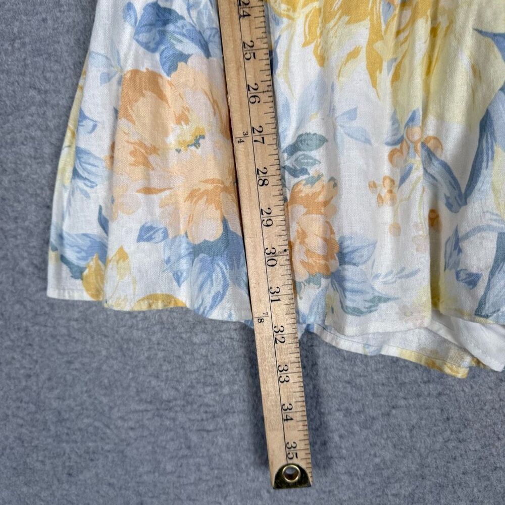 New Abercrombie & Fitch Women's Large Blue Yellow Romper Floral Fit to Flatter - Picture 4 of 11